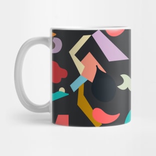 Pocket- abstract dreaming animal shapes black Mug